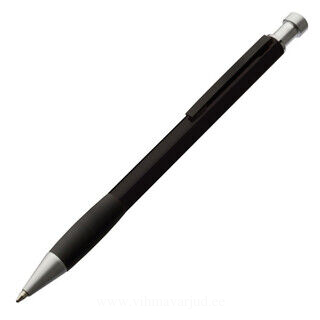 Metal ball pen with black clip