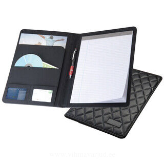 CrisMa A4 writing case with quilted design and metal plate