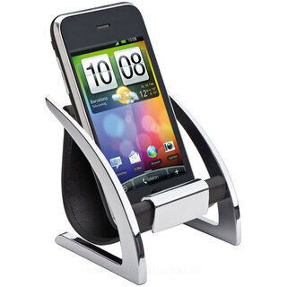 Mobile phone holder made of chromed metal and PU, suitable for mobile and smart phones