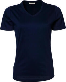 Ladies V-Neck Interlock T-Shirt 7. pilt