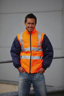 Hi-Vis Quilted Jacket with Zip-Off Sleeves 2. picture