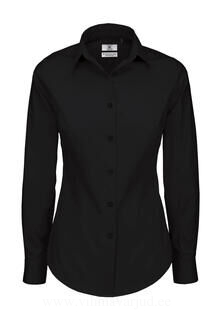 Ladies` Black Tie Elastane Long Sleeve Poplin 9. kuva